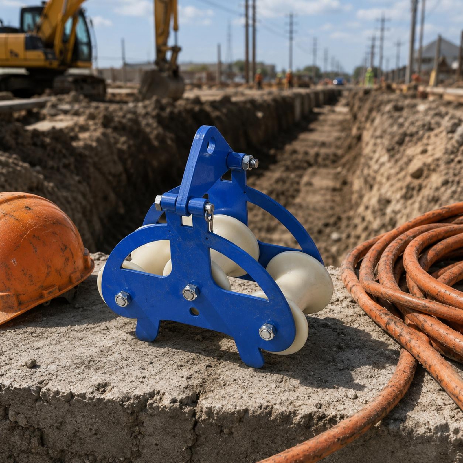 Heavy Equipment Guide - Hanging Cable Pulley Guide Heavy-Duty Cable