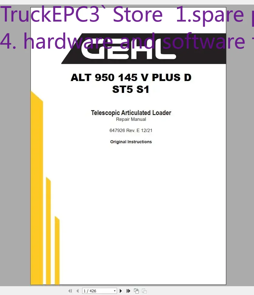 TruckEPC3 GEHL Machinery Heavy – Heavy Equipment Pdf Bewertung und Preis