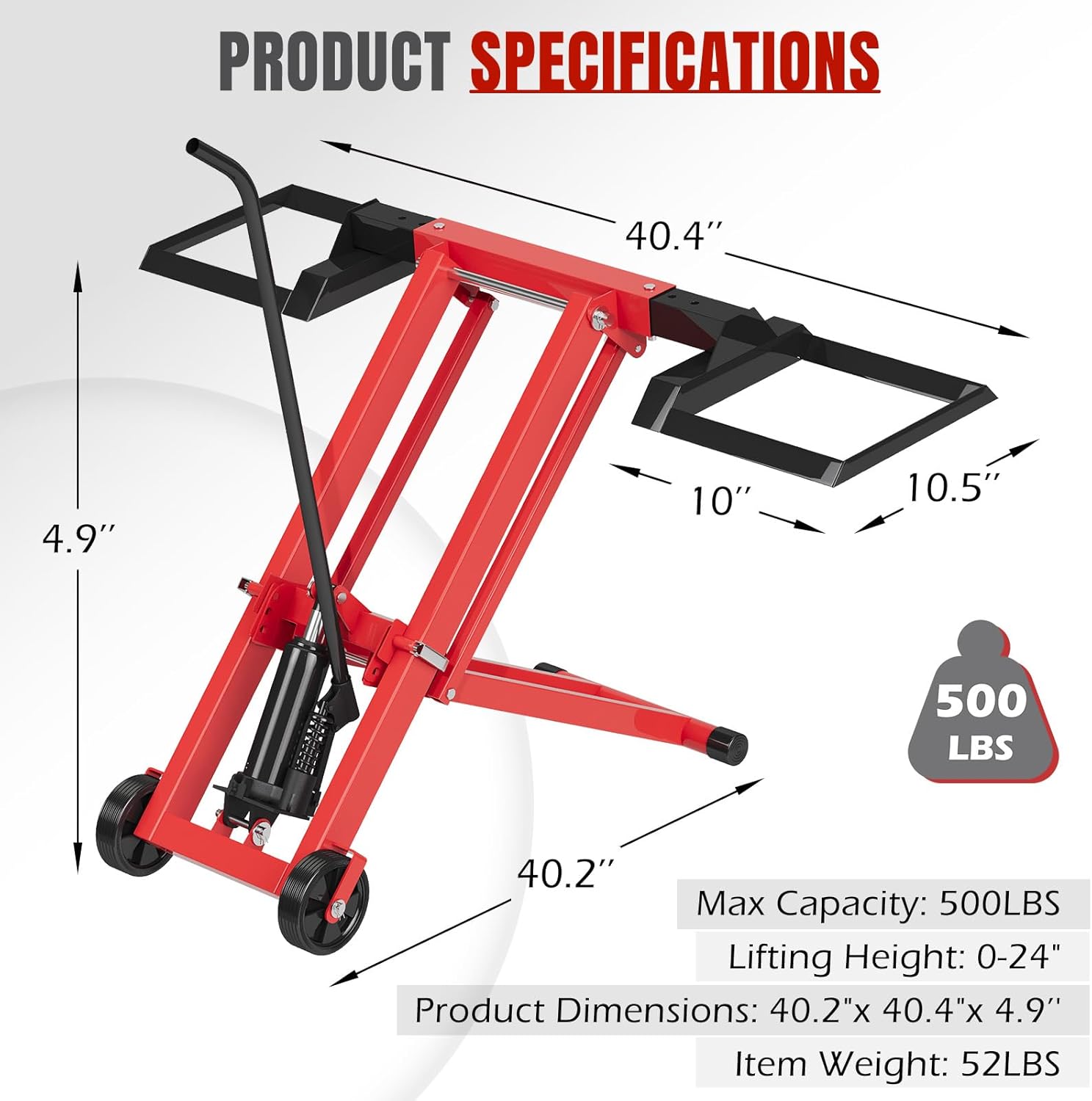 500LB Hydraulic Mower Lift for – Hydraulic Floor Jack Bewertung und Preis