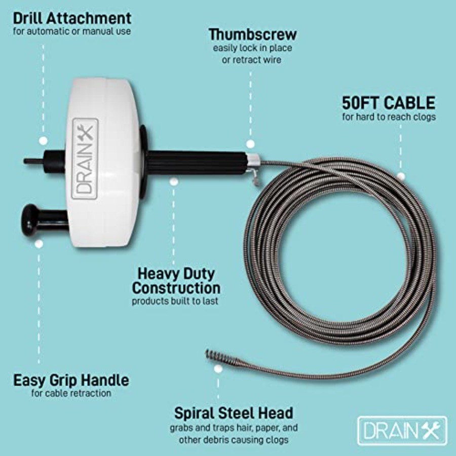 DrainX Power Pro 50-FT Steel D – Auger Drill Attachment Bewertung und Preis