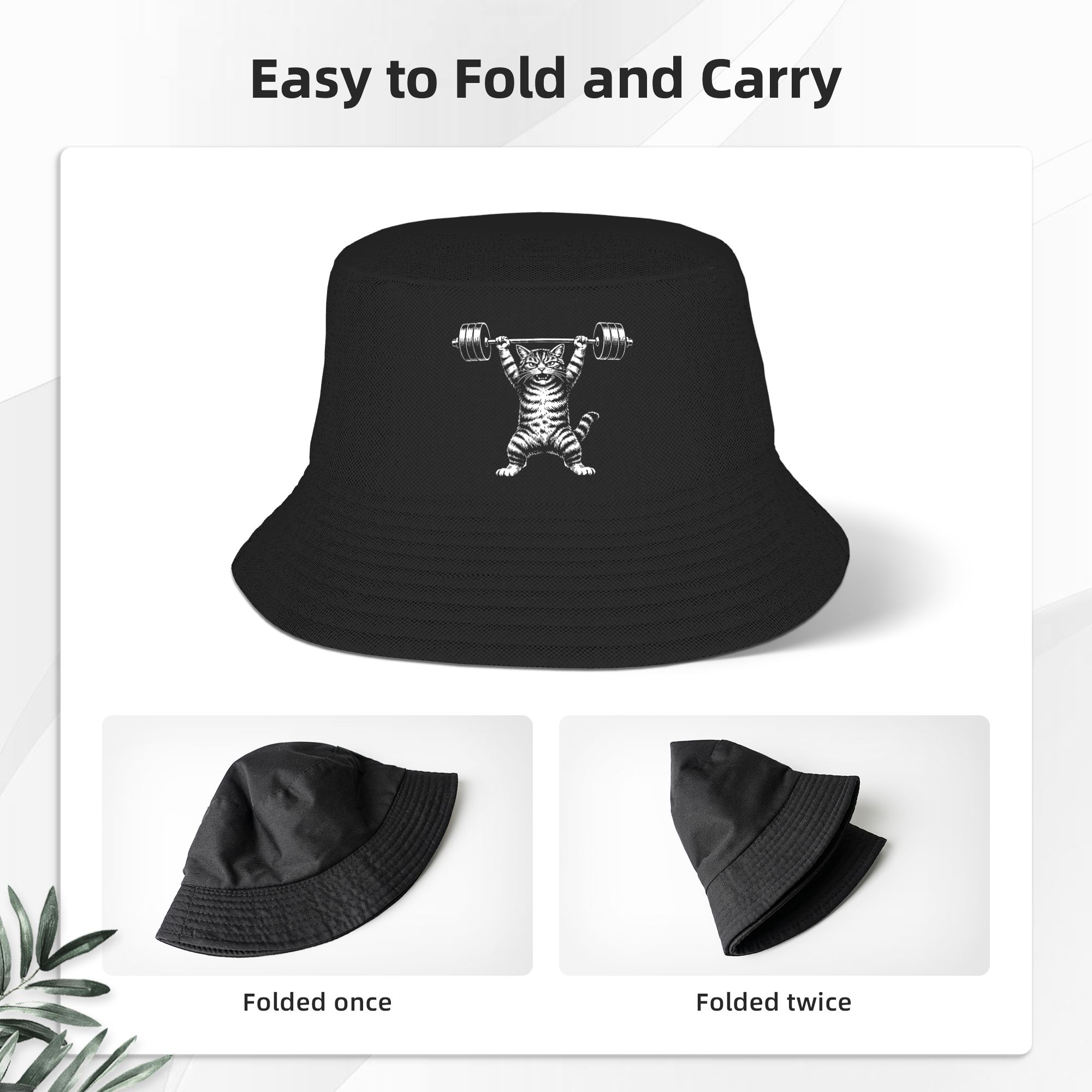 Weight Lifting Cat Bucket Hat  – Heavy Equipment Cat Bewertung und Preis